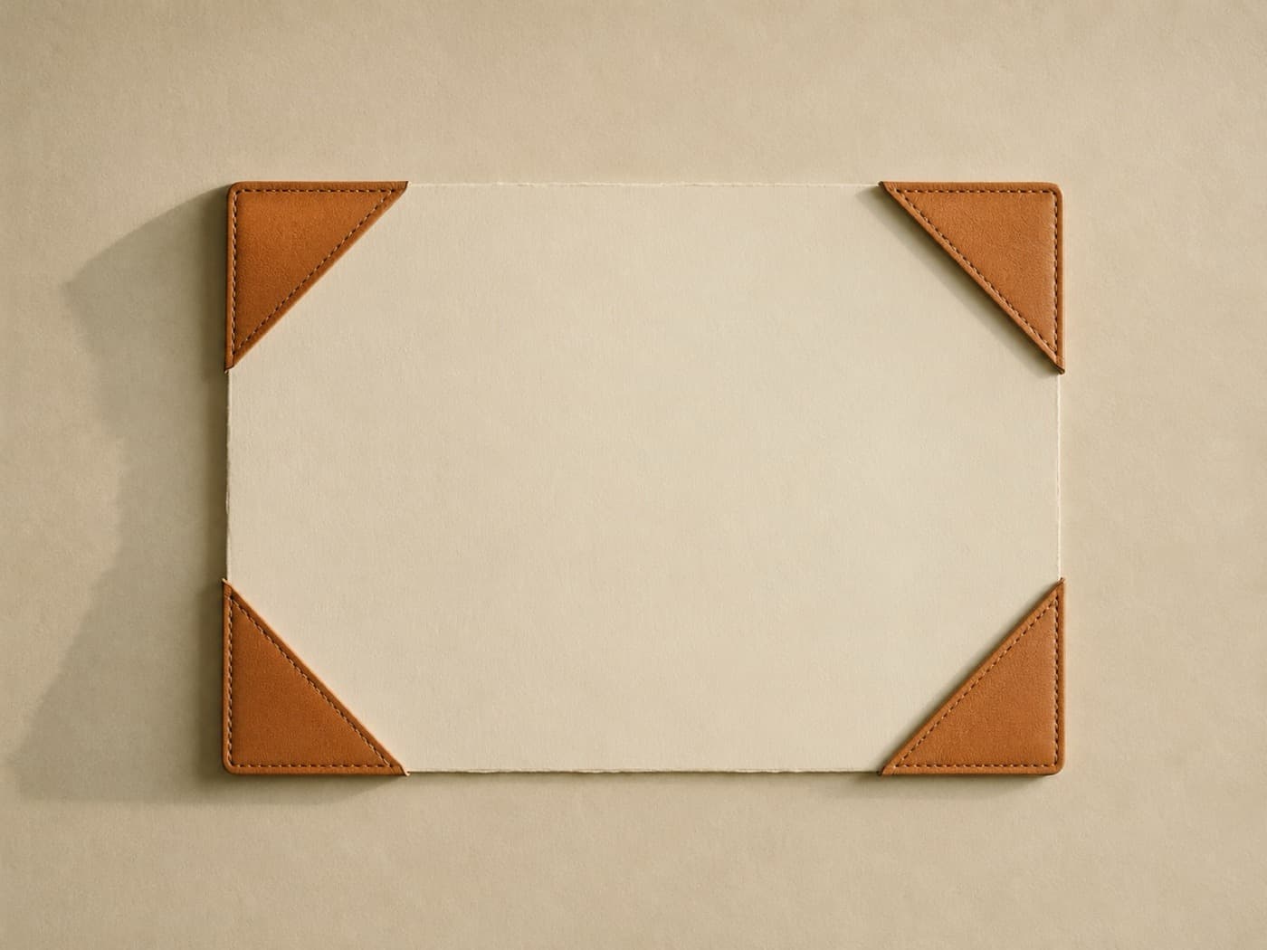 Blotter Corner Set of 4 — Four corners that turn a sheet of blotting paper into a desk pad. The oldest idea here.