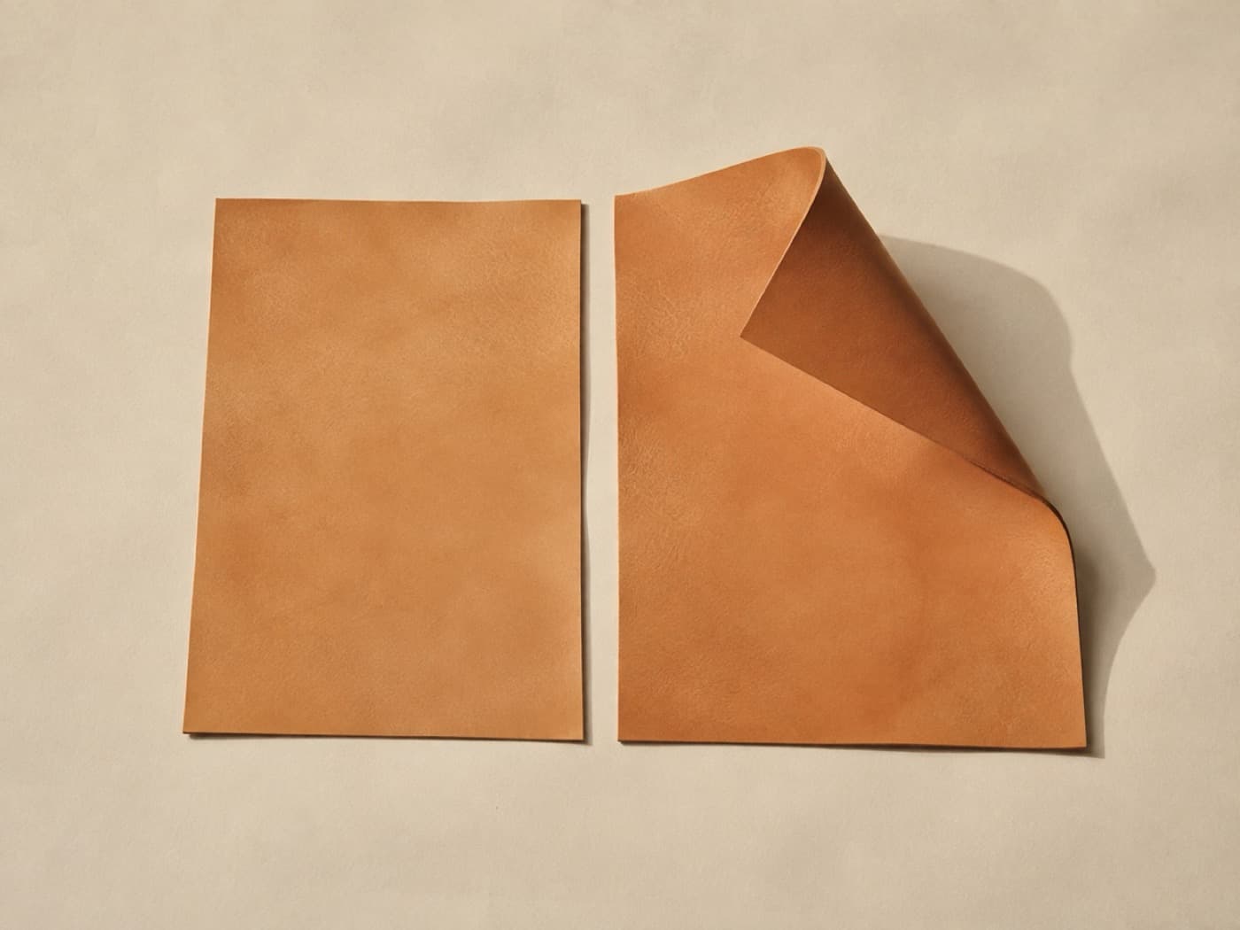 Desk Drawer Liner, Pair — Two thin split-leather sheets, sold oversized so you can cut them to your own drawer.